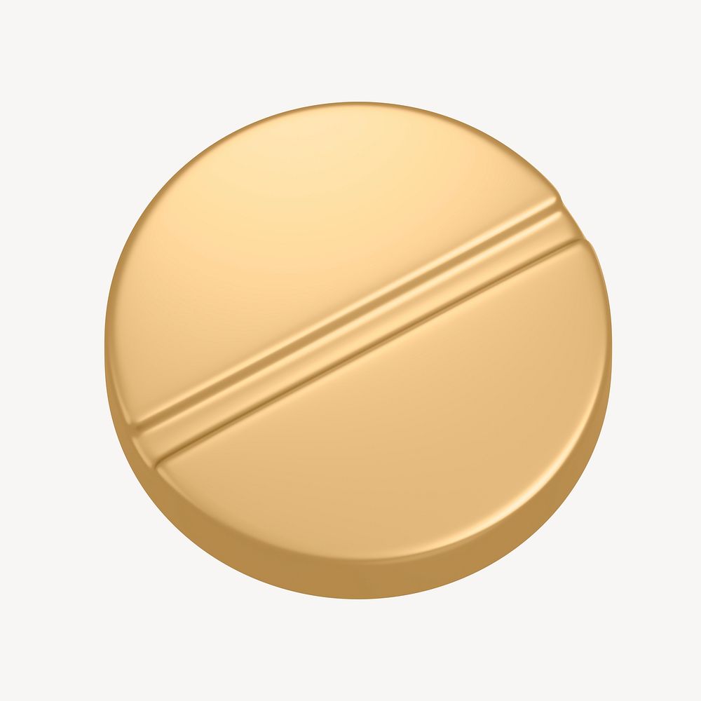 Medicine icon, 3D gold design