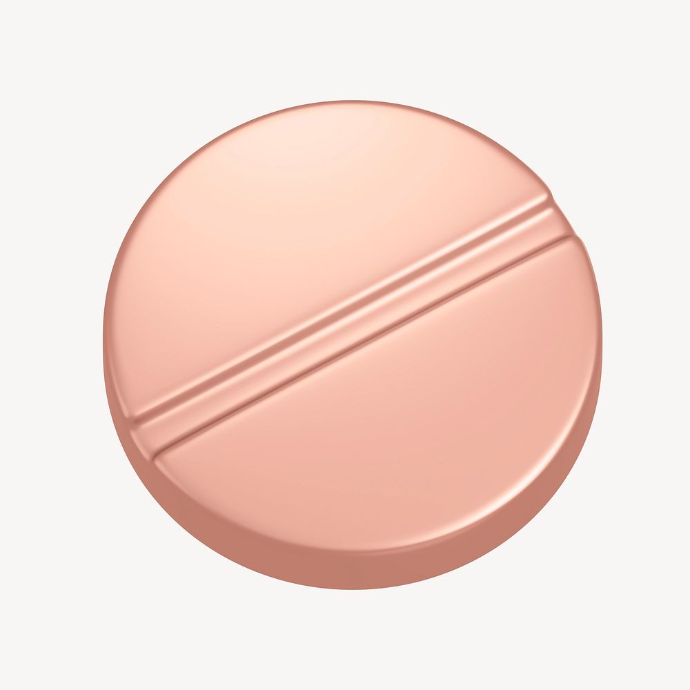 Medicine icon, 3D rose gold design