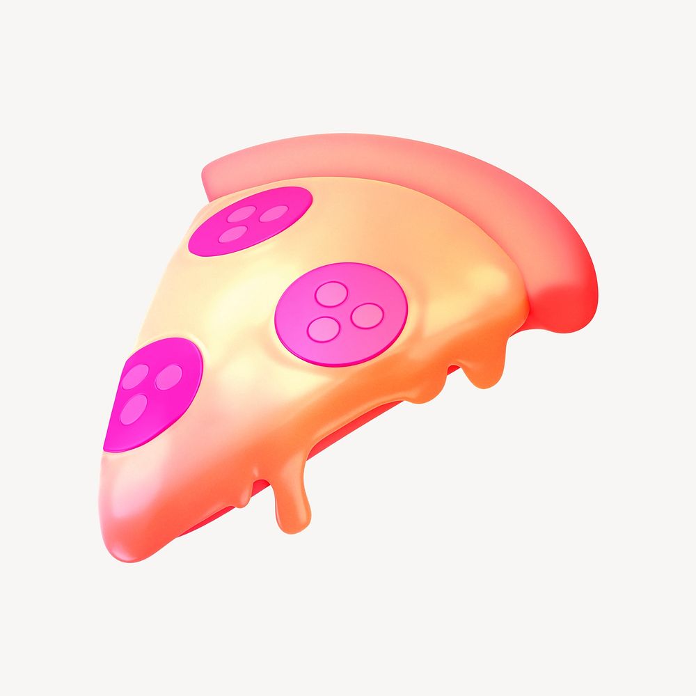 Pizza icon, 3D gradient design