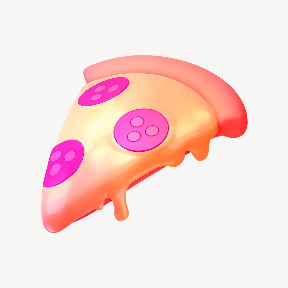 Pizza icon, 3D gradient design psd