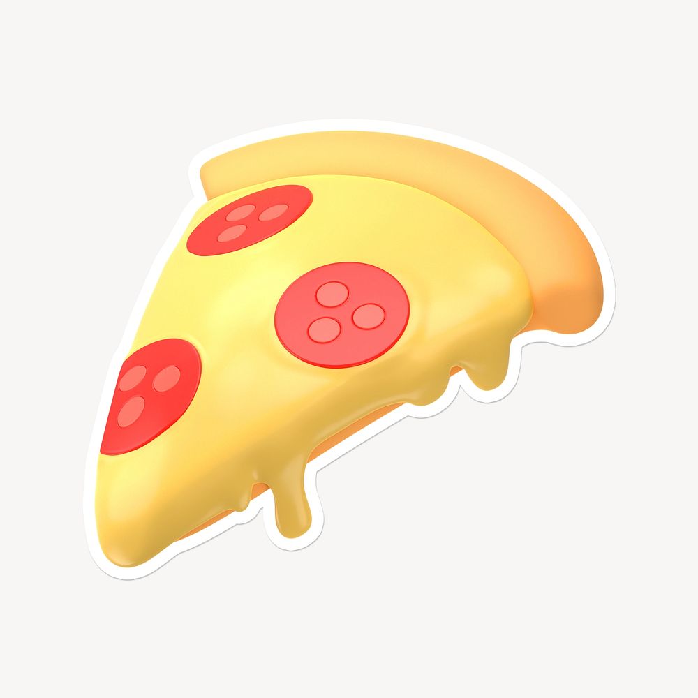 Pizza, 3D white border design