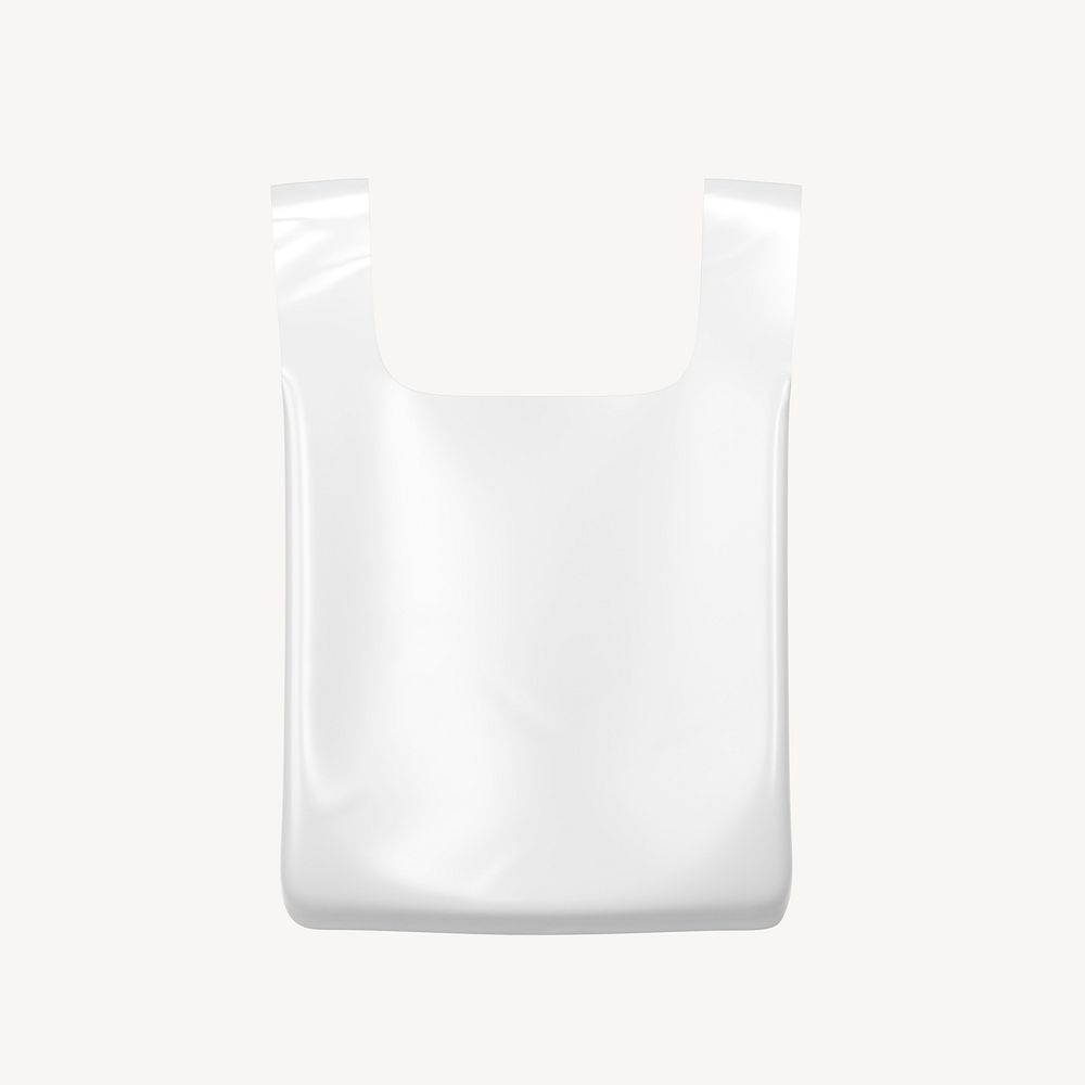 Plastic bag icon, 3D minimal illustration psd