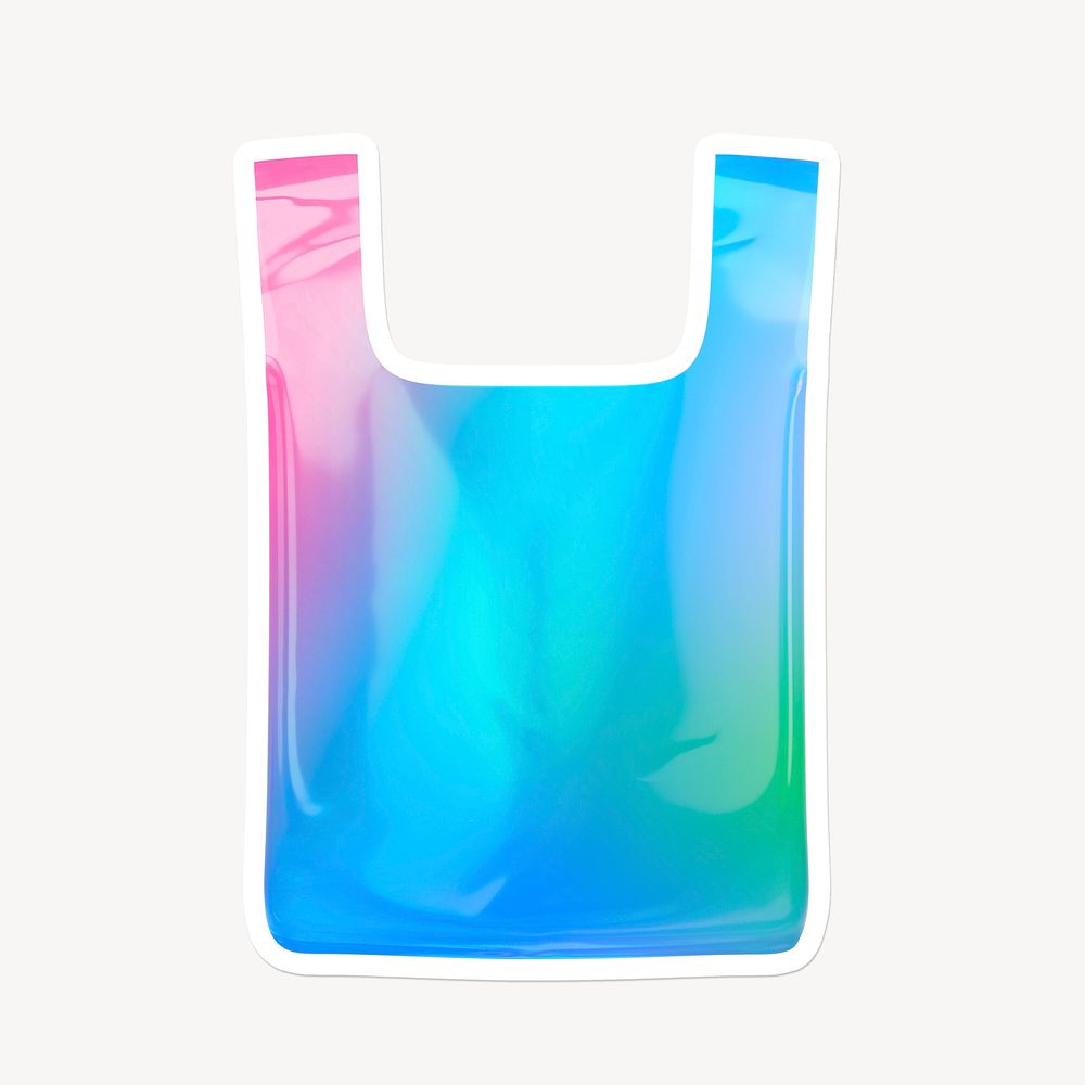 Plastic bag, 3D gradient design with white border