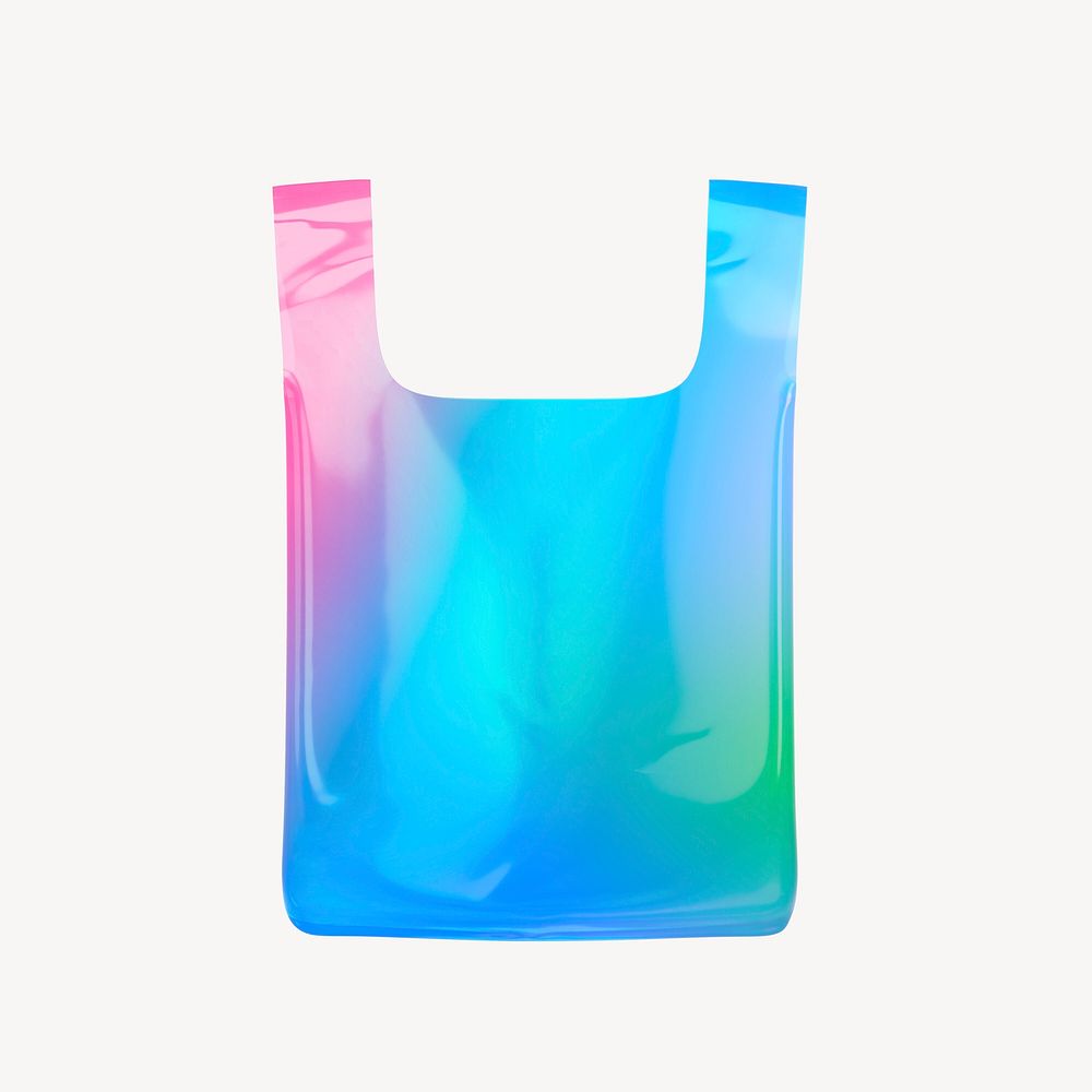 Plastic bag icon, 3D gradient design psd