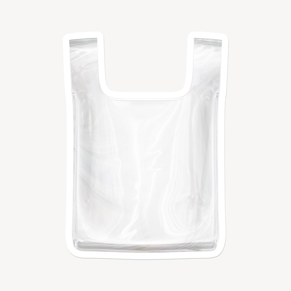 Plastic bag, 3D glass, white border design
