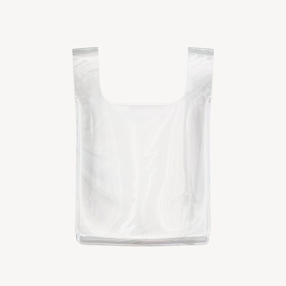 Plastic bag icon, 3D crystal glass