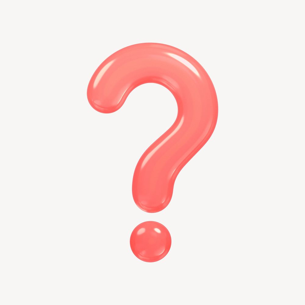 Question mark icon, 3D transparent design psd