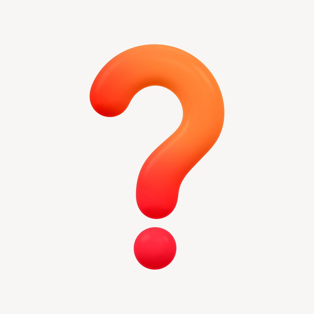 Question mark icon, 3D gradient design