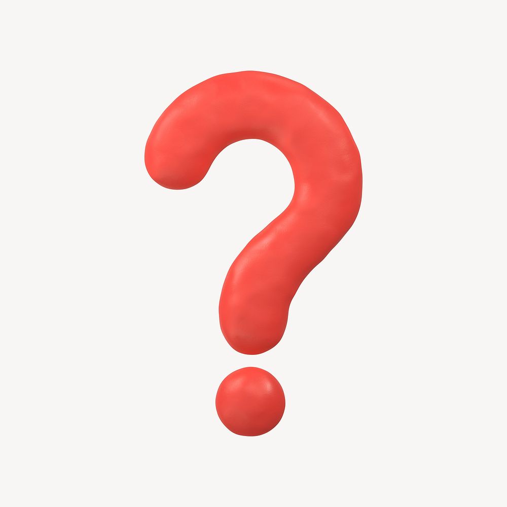 Question mark icon, 3D clay texture design