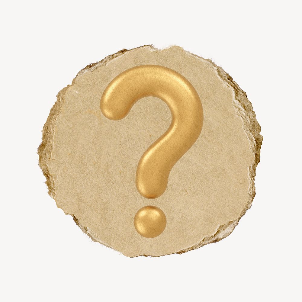 Gold Question Mark 3d Ripped Premium Psd Rawpixel