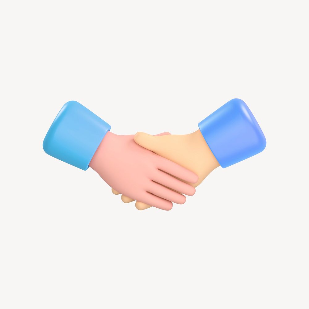 Diverse handshake icon, 3D rendering illustration psd