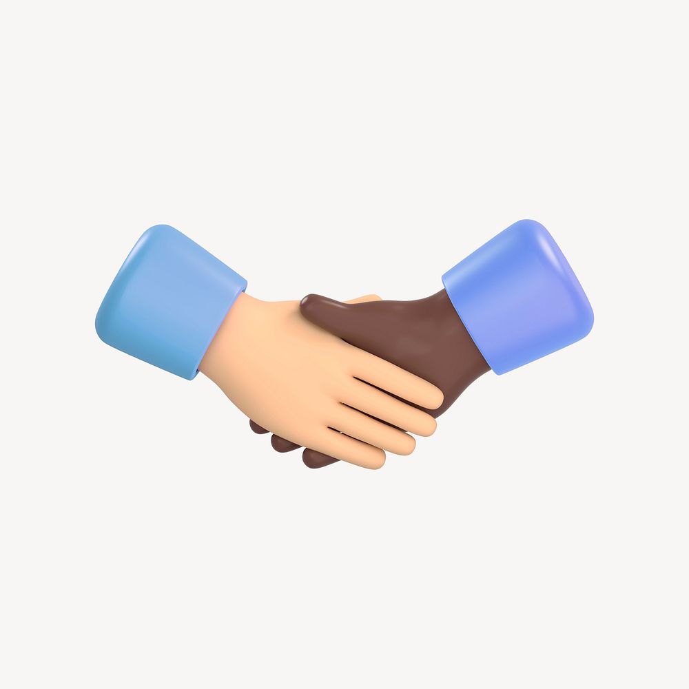 Diverse handshake icon, 3D rendering illustration psd