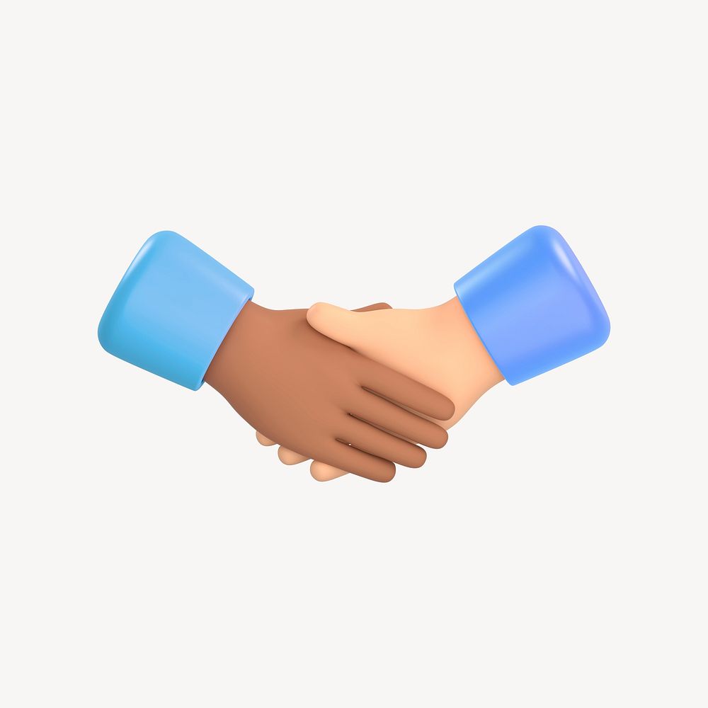 Diverse handshake icon, 3D rendering illustration psd