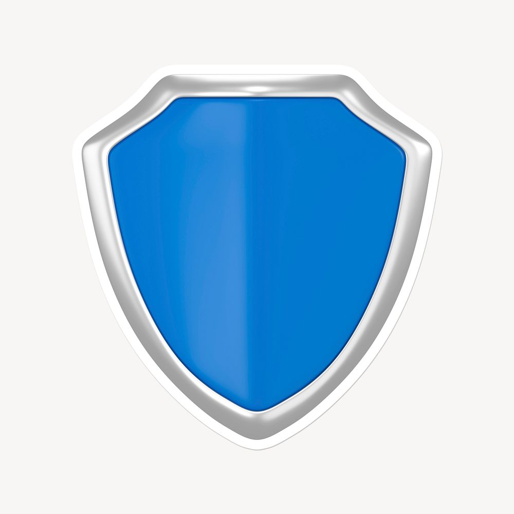 Blue shield, 3D white border design