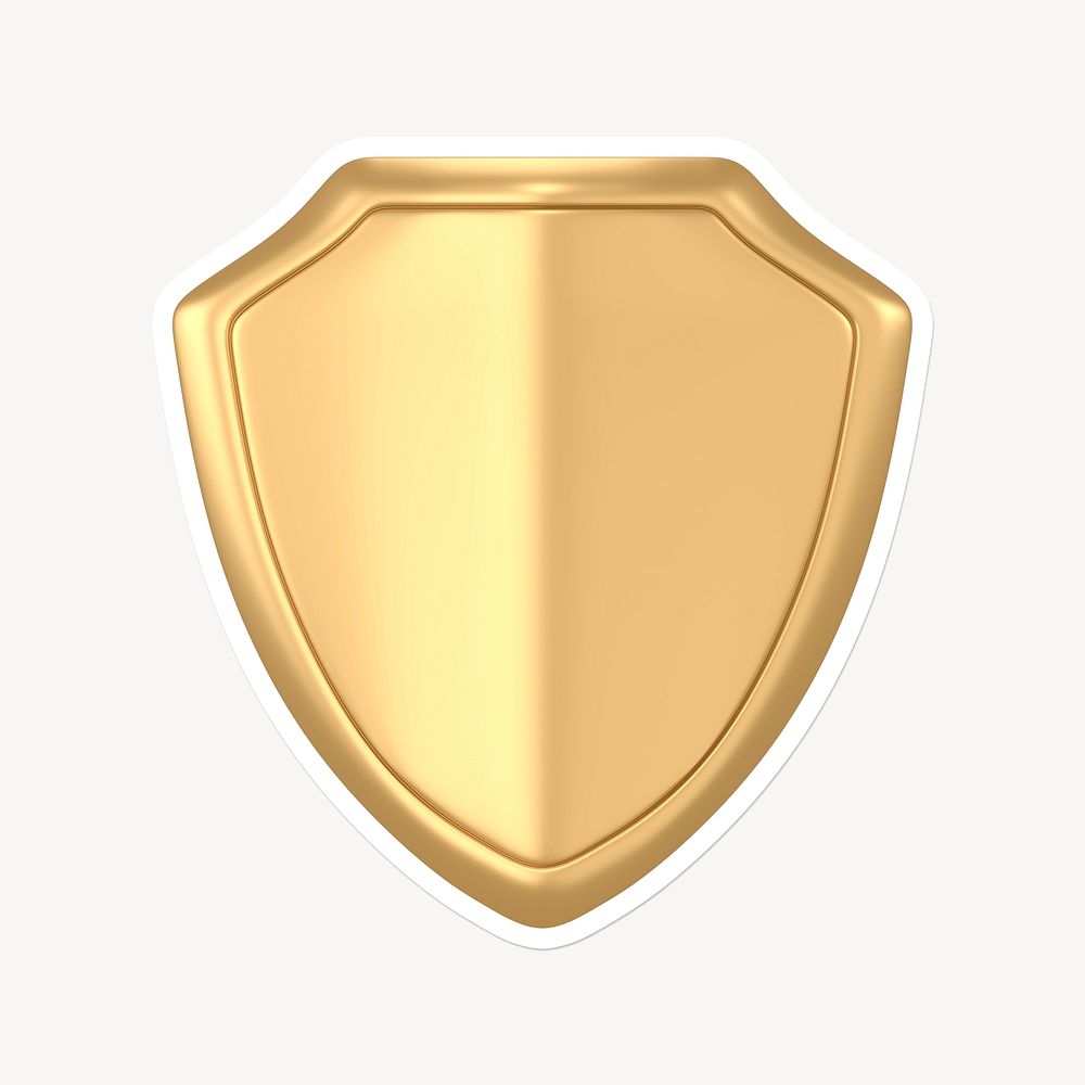 Gold shield, 3D white border design