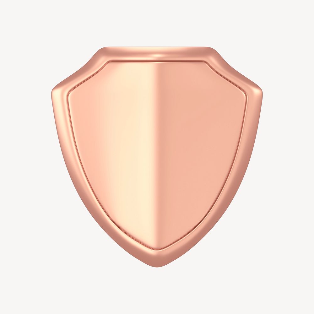 Shield icon, 3D rose gold design