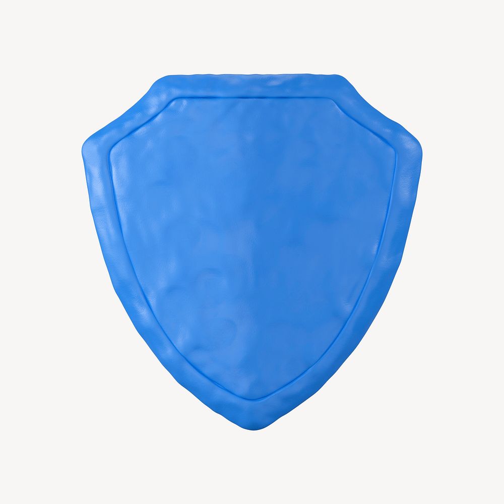 Shield icon, 3D clay texture design