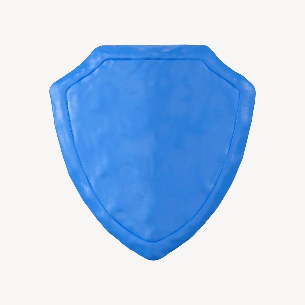 Shield icon, 3D clay texture design psd