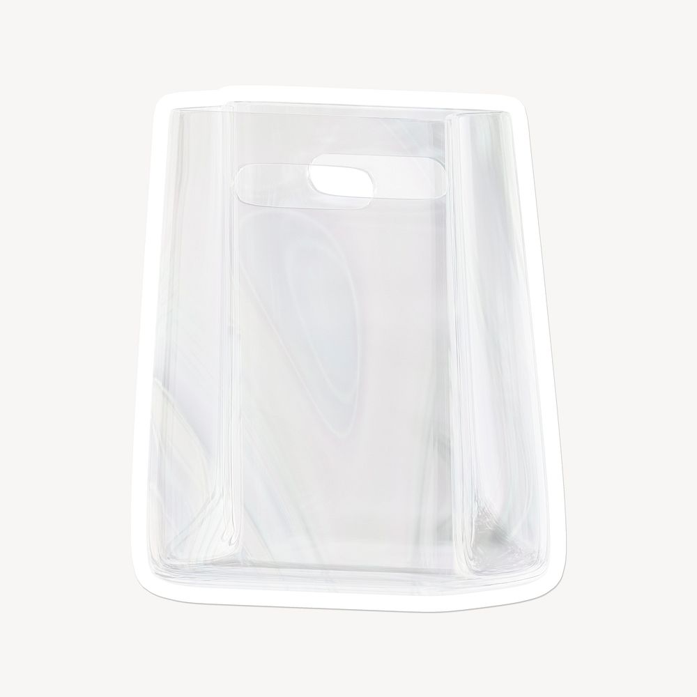 Shopping bag, 3D glass, white border design