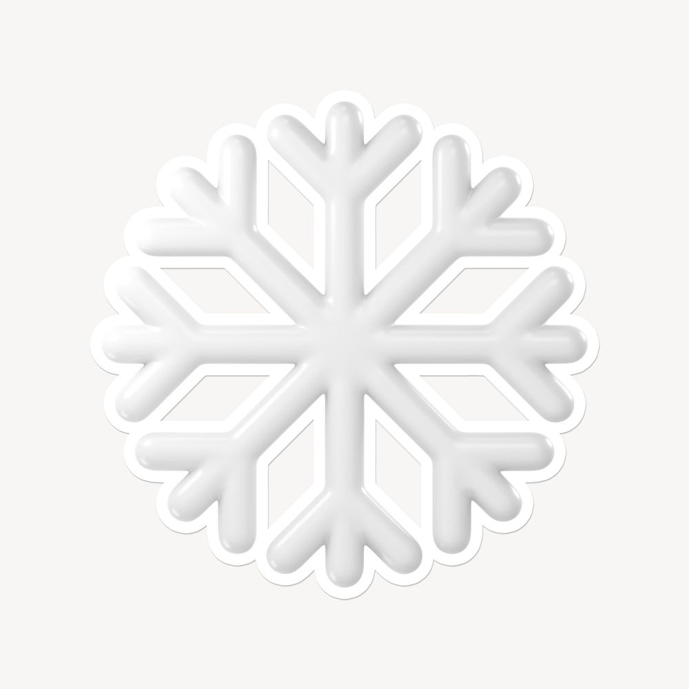 White snowflake, 3D white border design