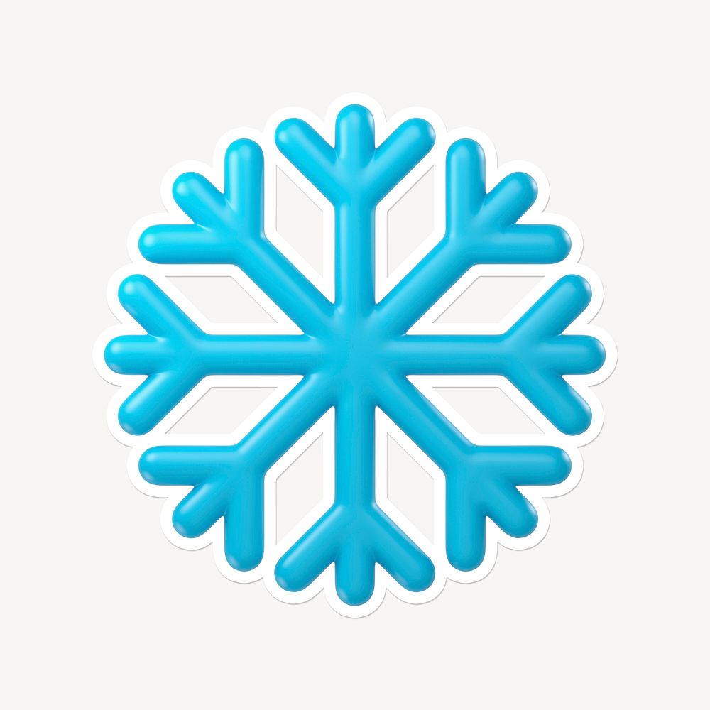 Blue snowflake, 3D white border design