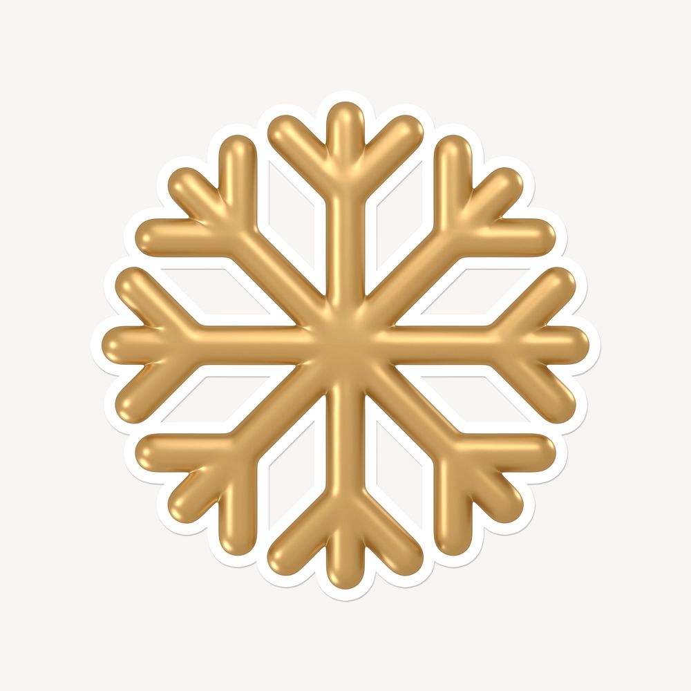 Gold snowflake, 3D white border design