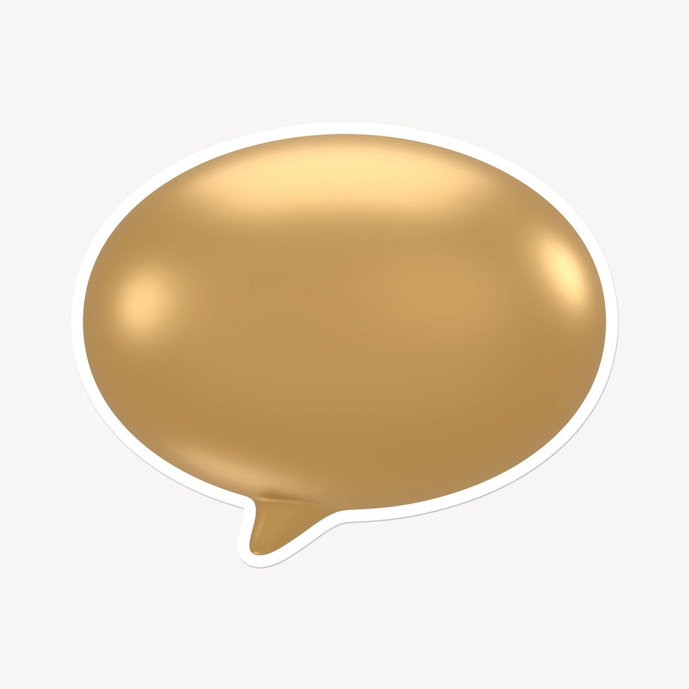 Gold speech bubble, 3D white border design