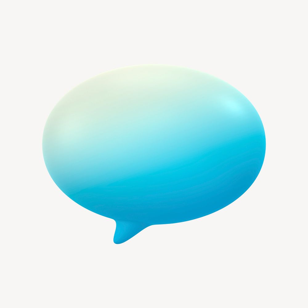 Speech bubble icon, 3D gradient design psd