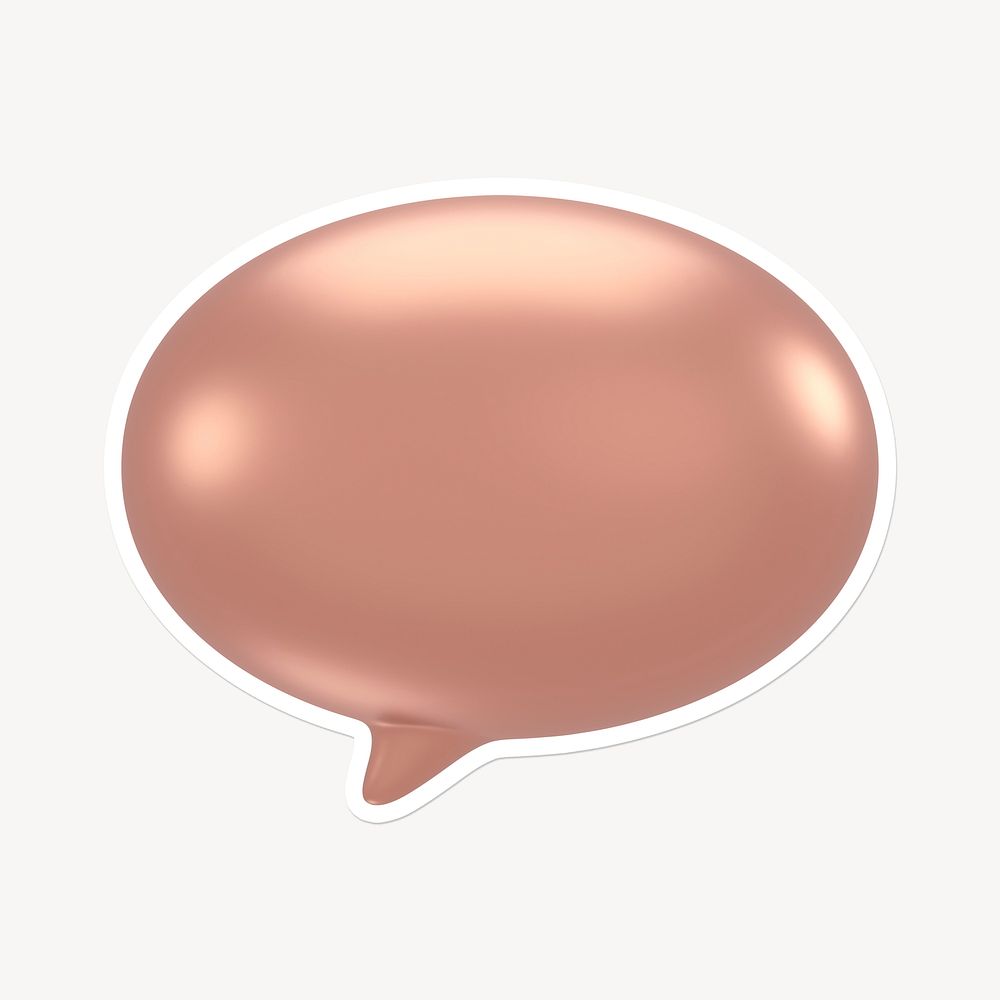 Pink speech bubble, 3D white border design