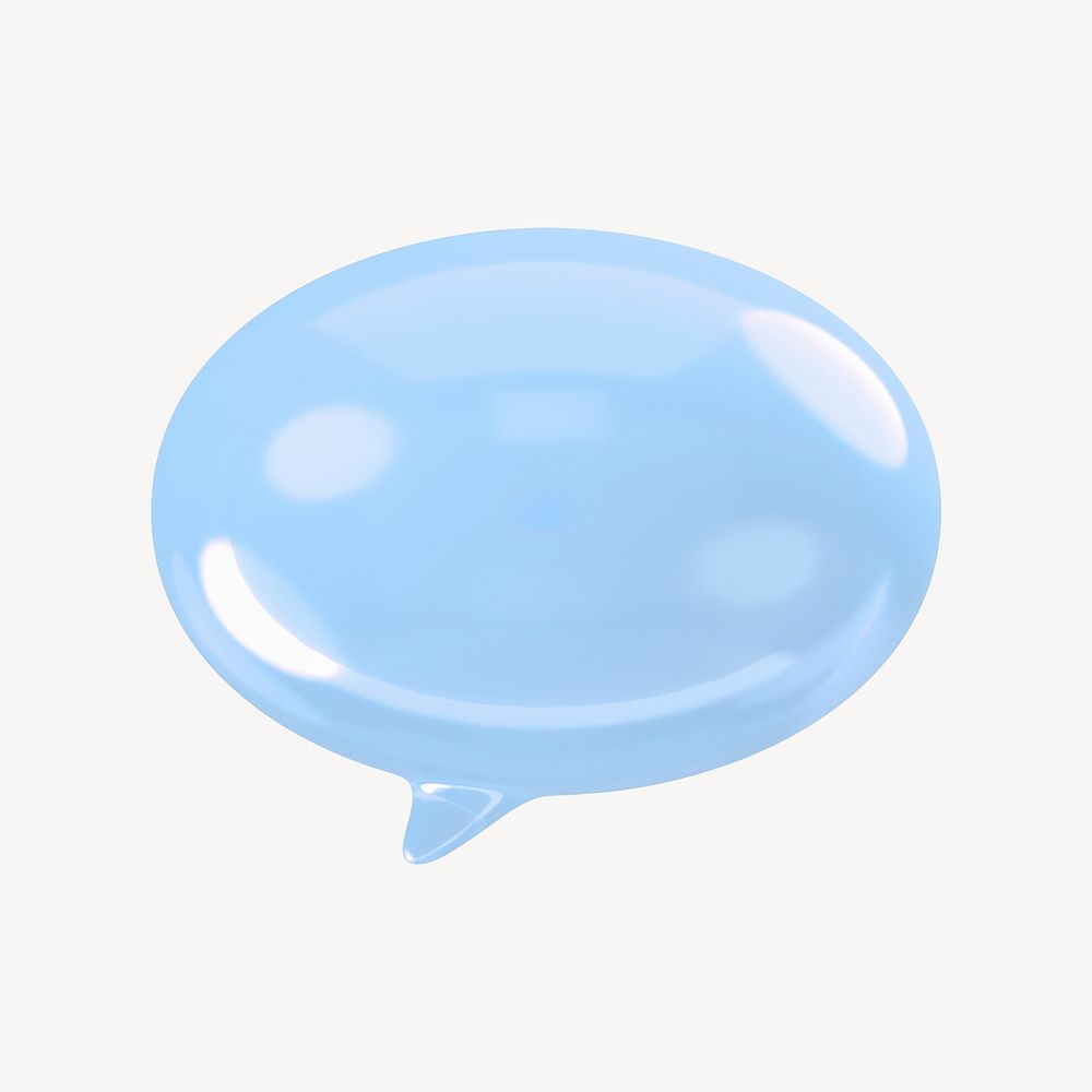 Speech bubble icon, 3D transparent design psd
