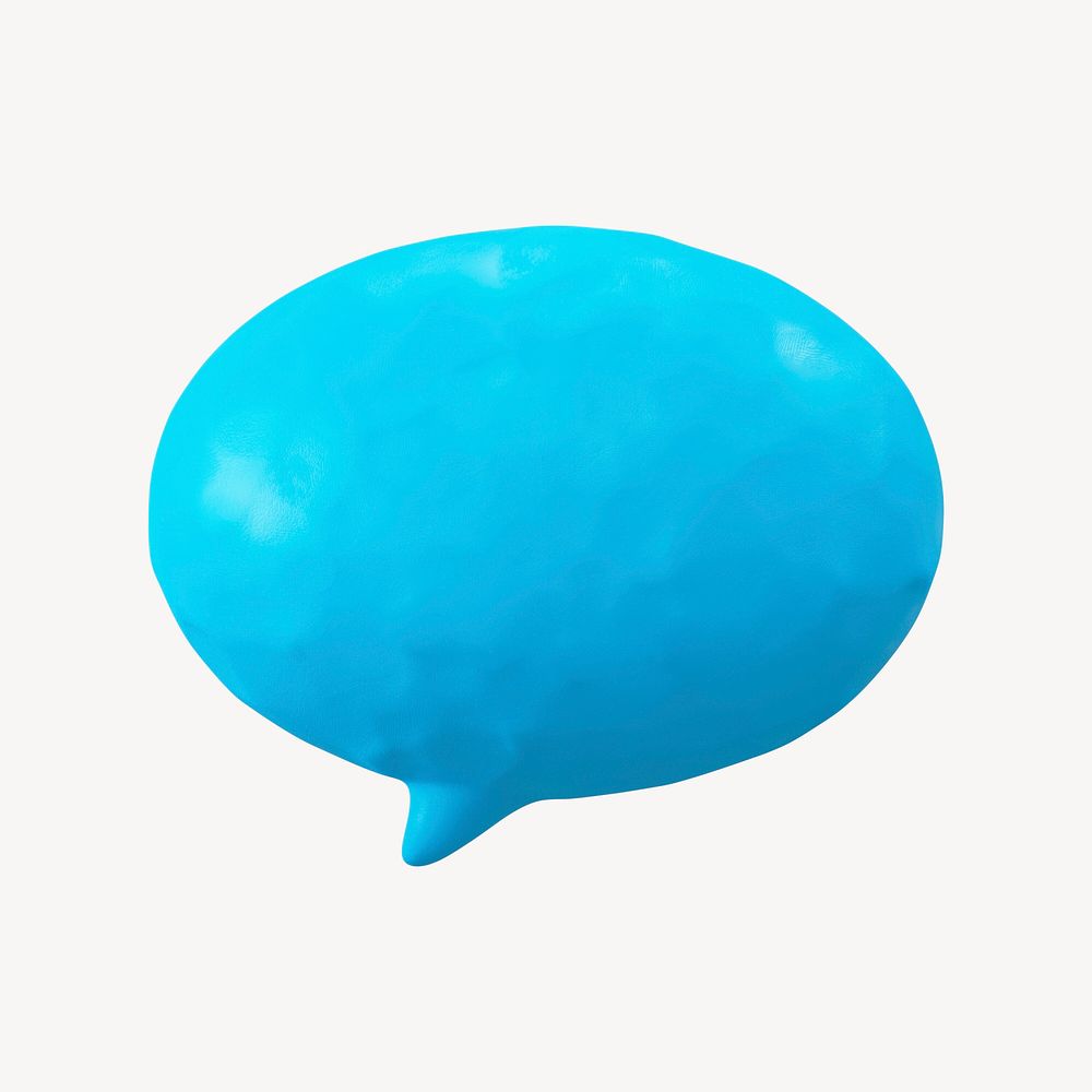 Speech bubble icon, 3D clay texture design psd