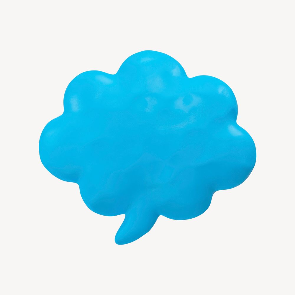 Speech bubble icon, 3D clay texture design