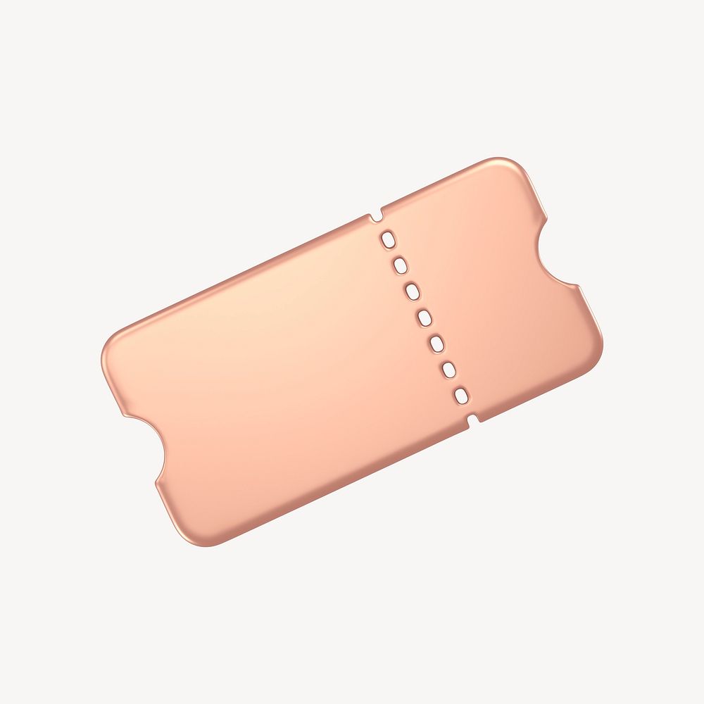Discount coupon icon, 3D rose gold design psd