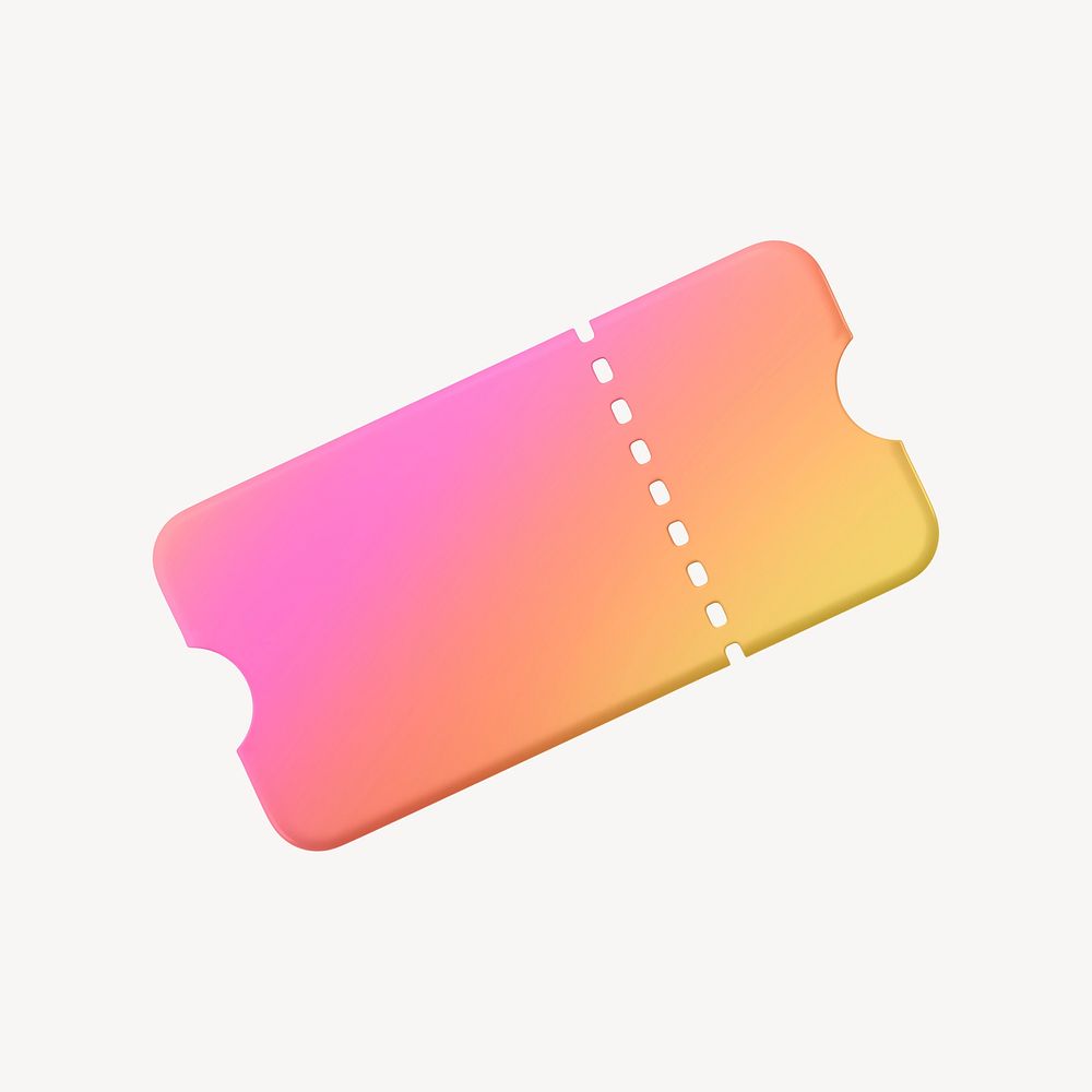 Discount coupon icon, 3D gradient design psd
