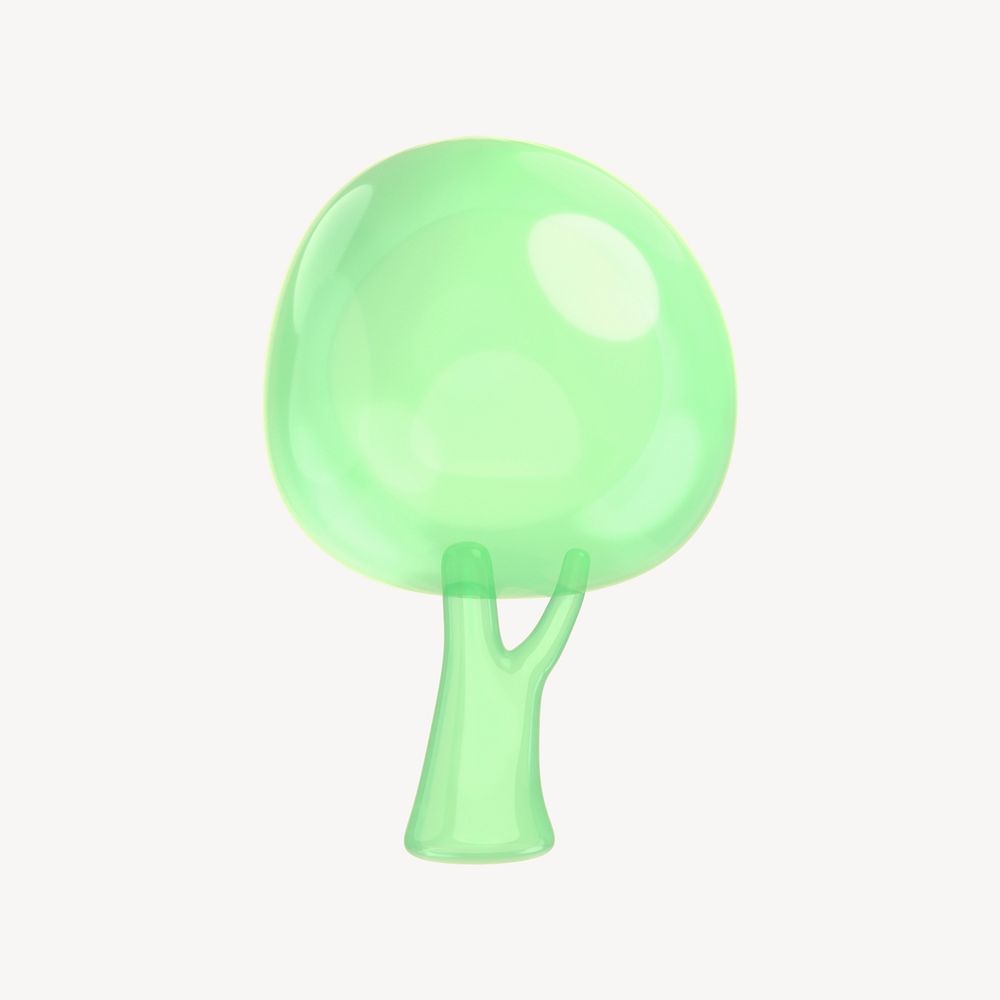 Tree icon, 3D transparent design