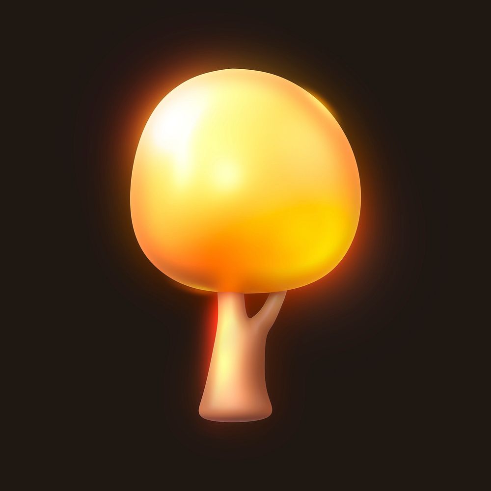 Tree icon, 3D neon glow psd