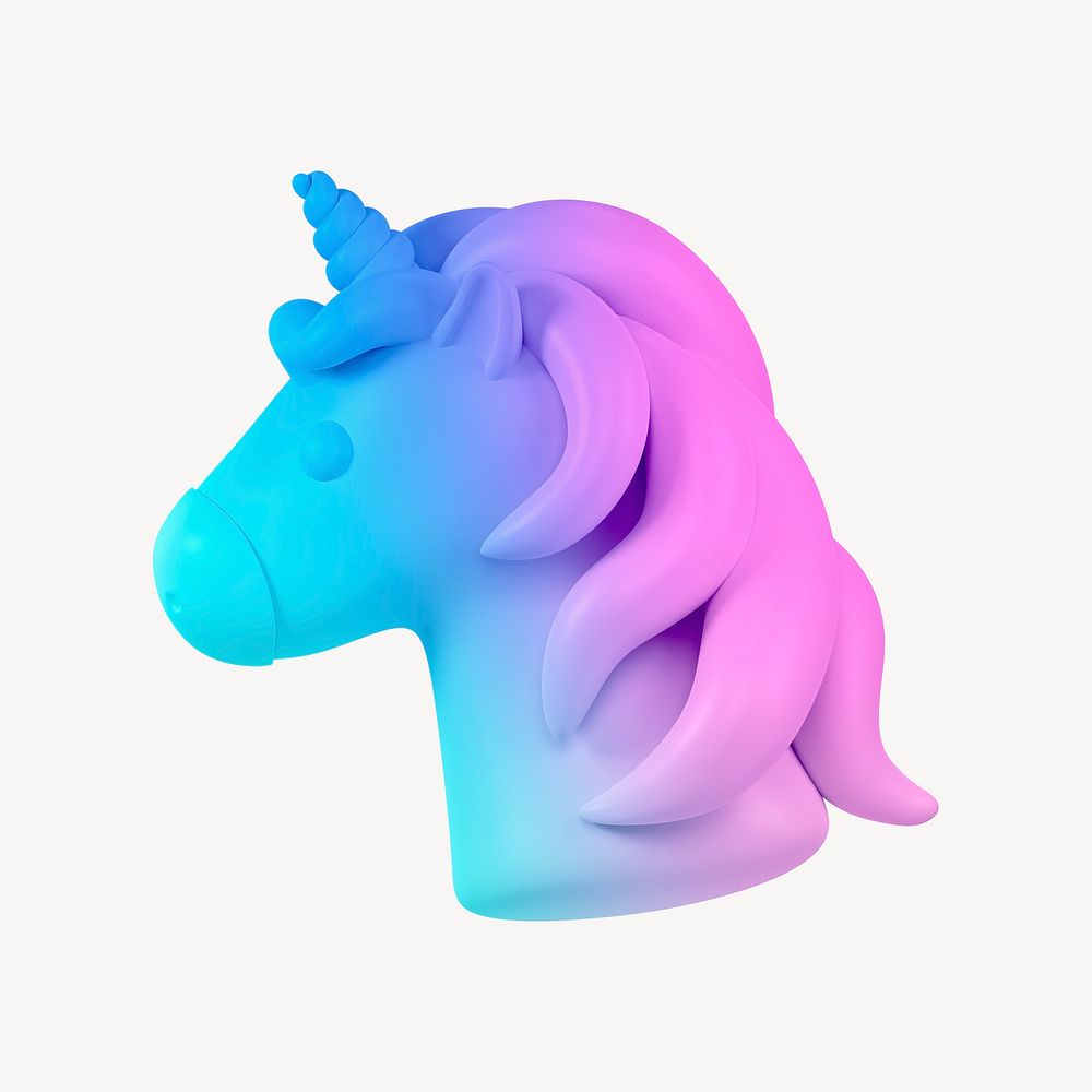 Unicorn icon, 3D gradient design