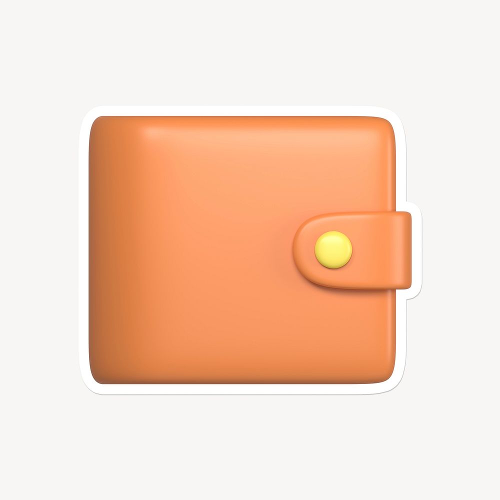 Orange wallet, 3D white border design