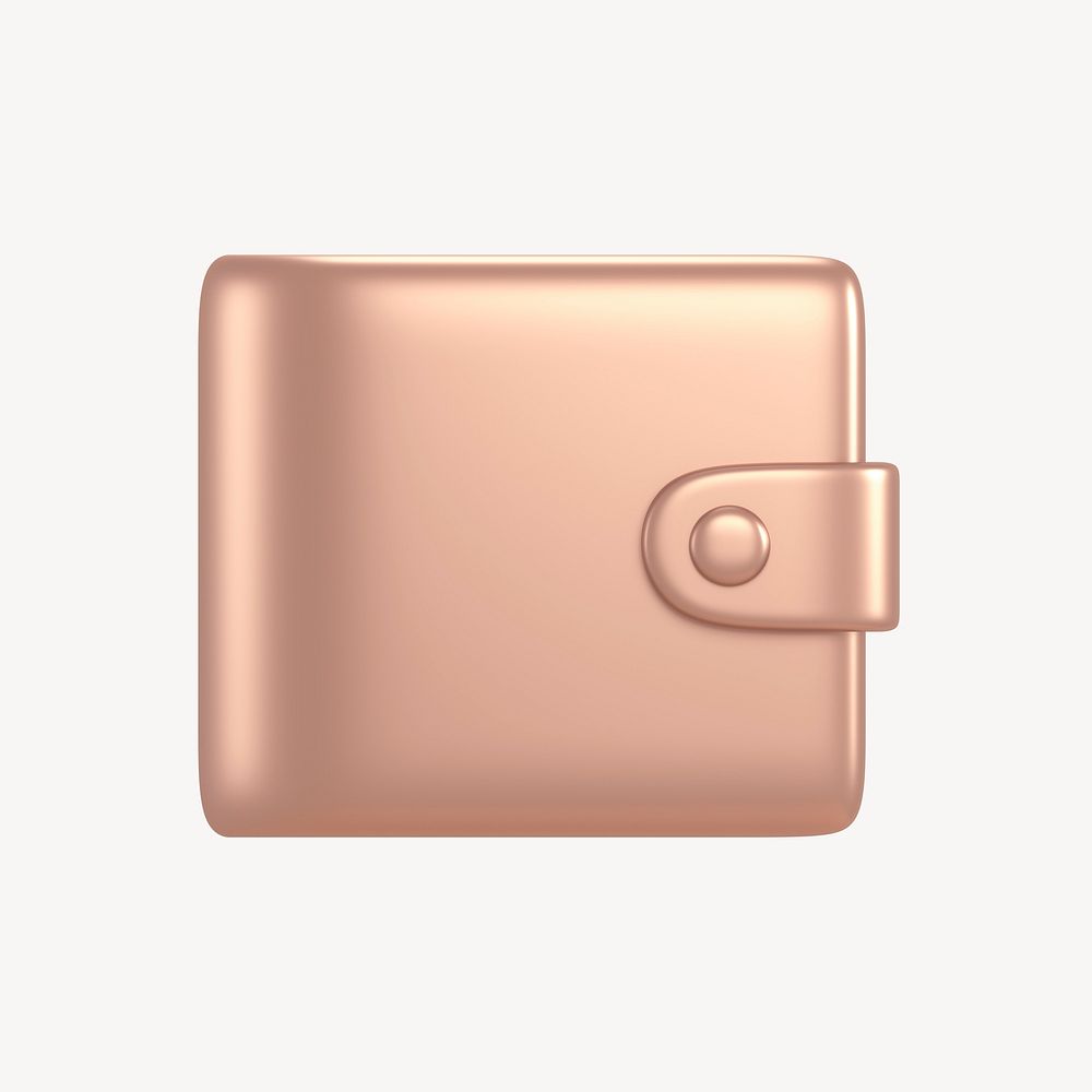 Wallet icon, 3D rose gold design