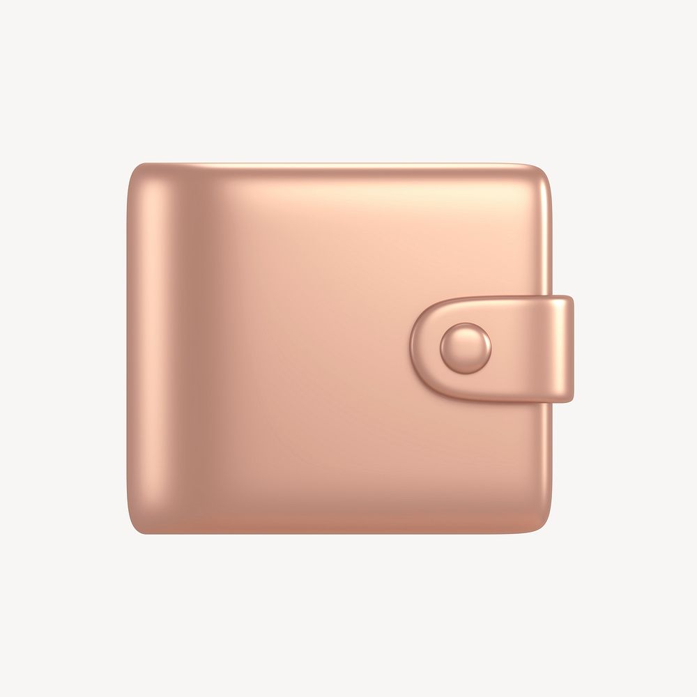 Wallet icon, 3D rose gold design psd