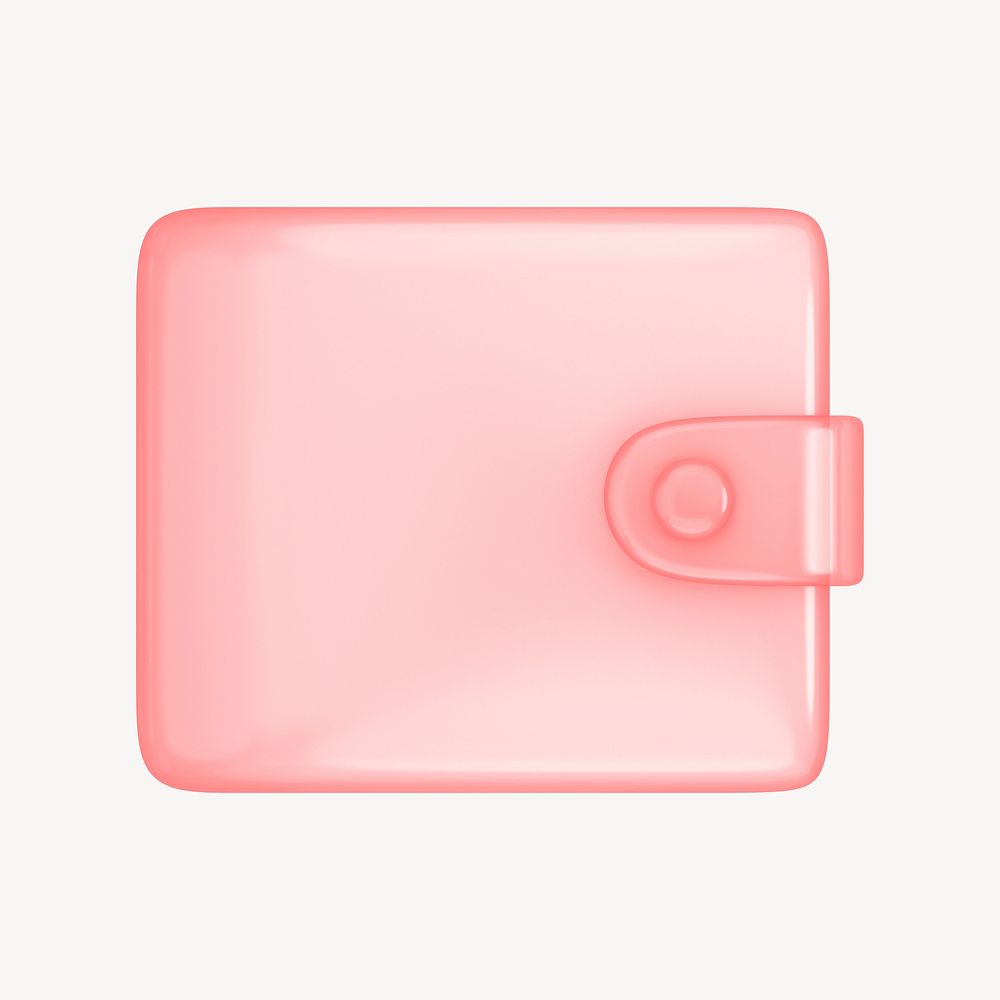 Wallet icon, 3D transparent design psd