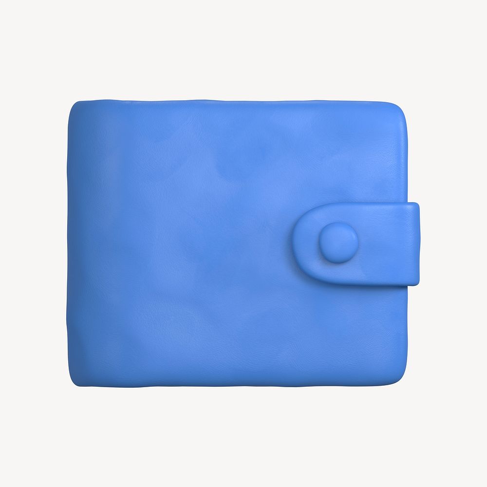 Wallet icon, 3D clay texture design
