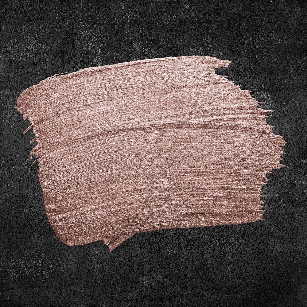 Pink gold oil paint brush stroke texture on a black background