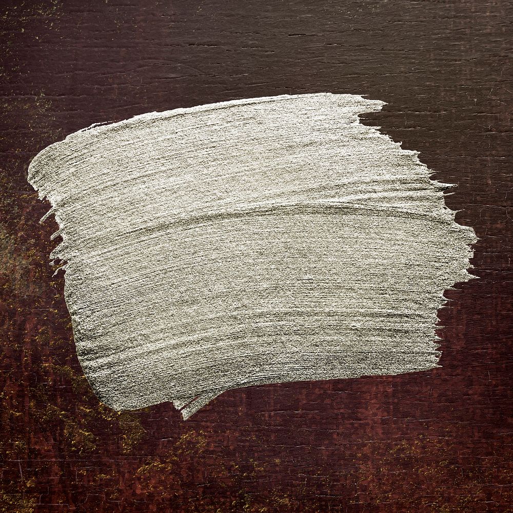 White gold oil paint brush stroke texture on a colored wood background