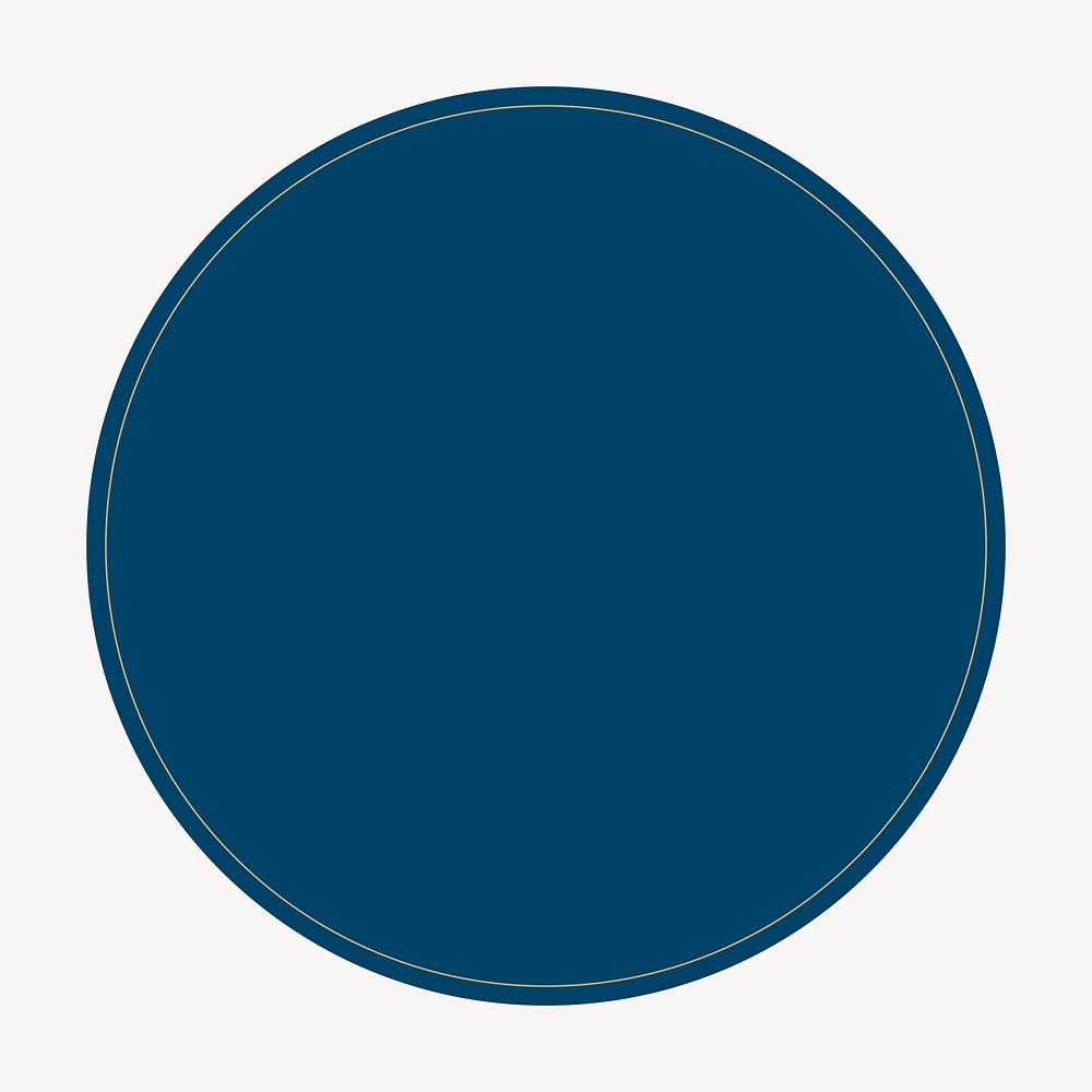 Blue circle shape sticker vector