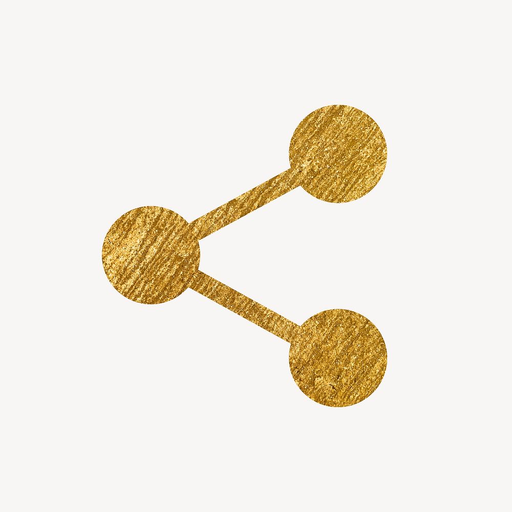 Link gold icon, glittery design  psd
