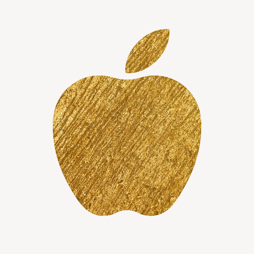 Apple gold icon, glittery design