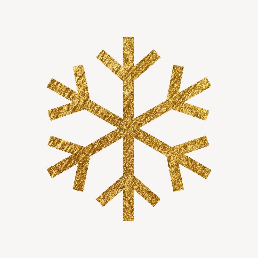 Snowflake gold icon, glittery design