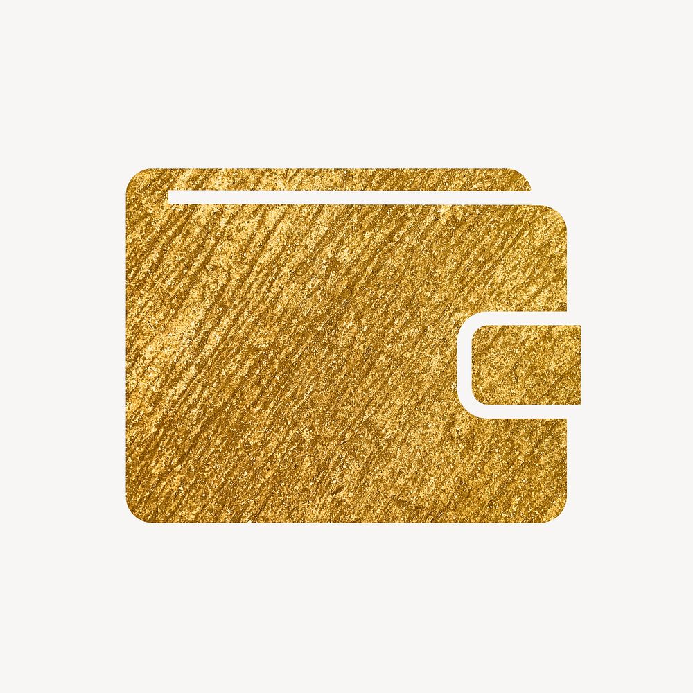 Wallet payment gold icon, glittery design
