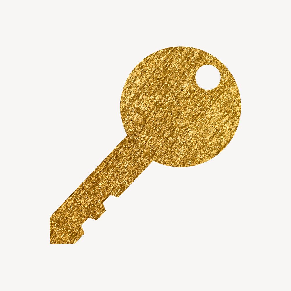 Key, safety gold icon, glittery design
